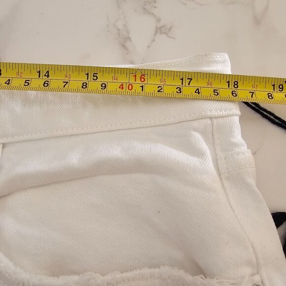 Citizens of Humanity Daphne‎ High-Rise Raw Hem Cropped Jeans White Women Size 33 - Picture 16 of 16